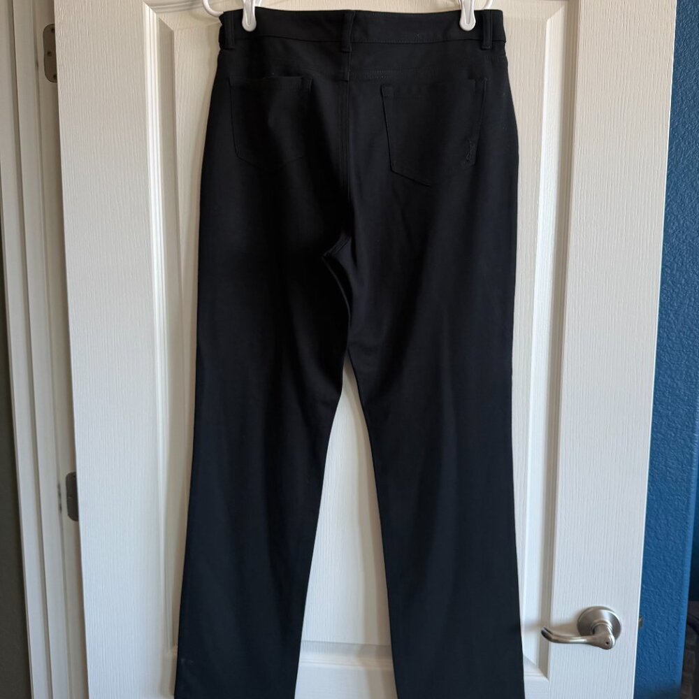 Jones New York black dress straight leg  jeans. Rayon/nylon/spandex. Size 14